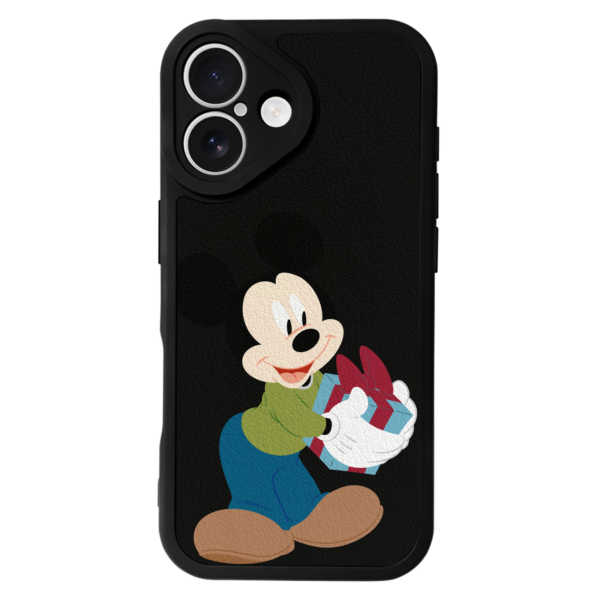（画像用） ミッキーマウス Mickey Mouse 【iPhone 16シリーズ対応】シリコンスマホケース（レザー調） 材質：シリコン